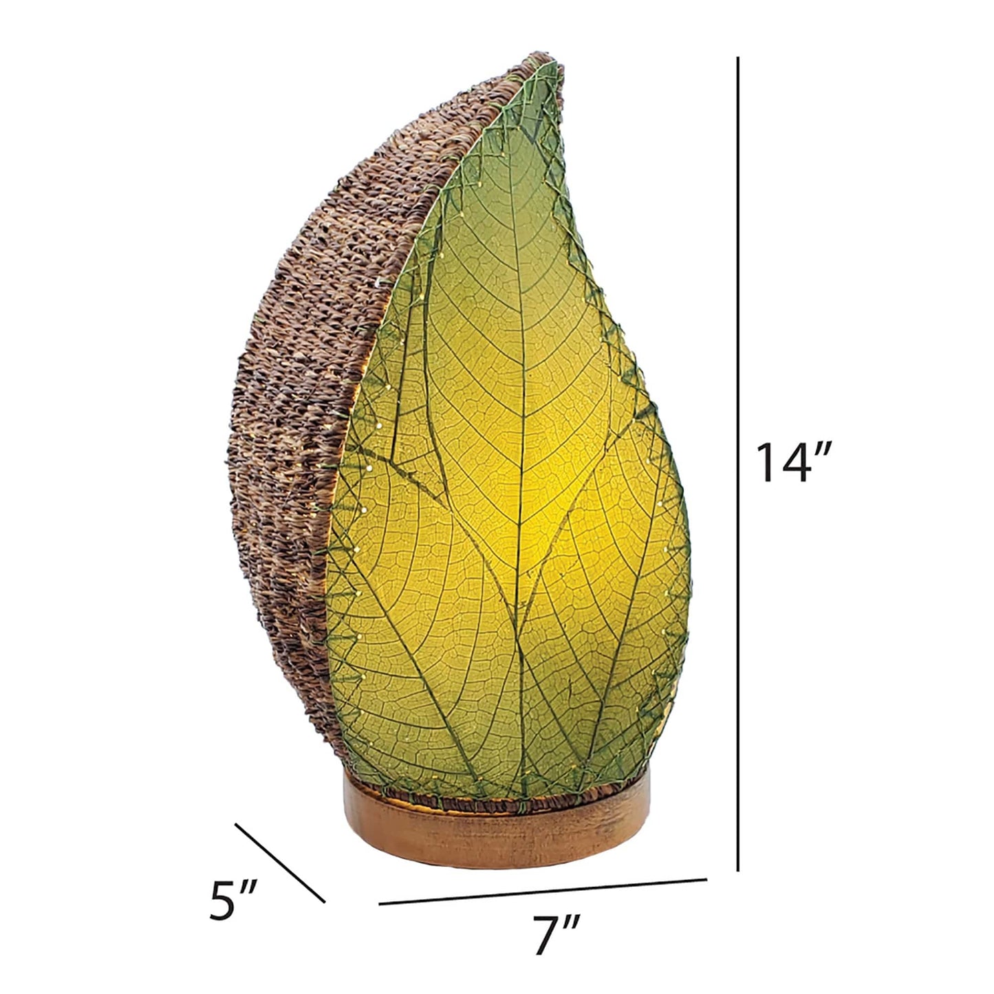 Leaflet Cocoa Leaves Table Lamp - Green