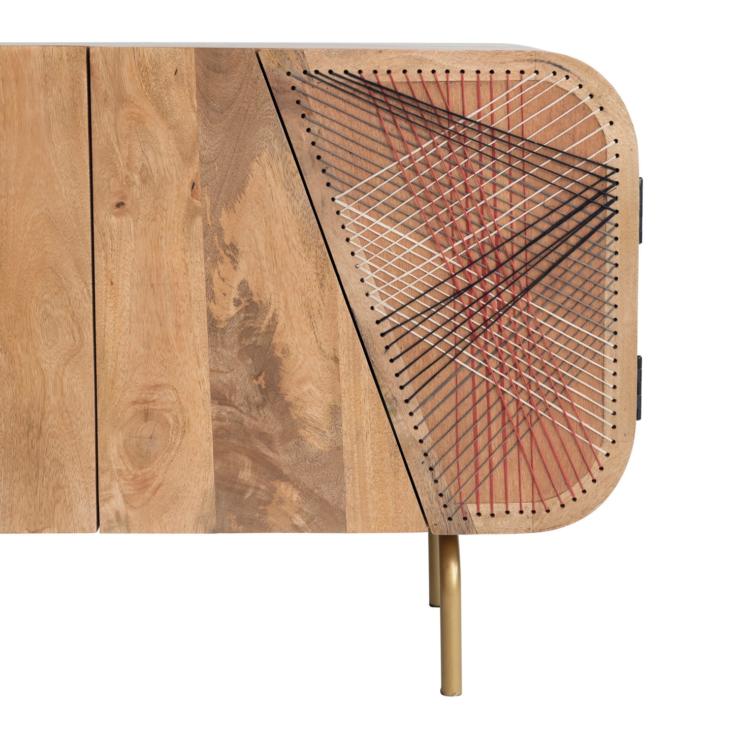 Console Mango Wood with Woven Cotton Rope Design