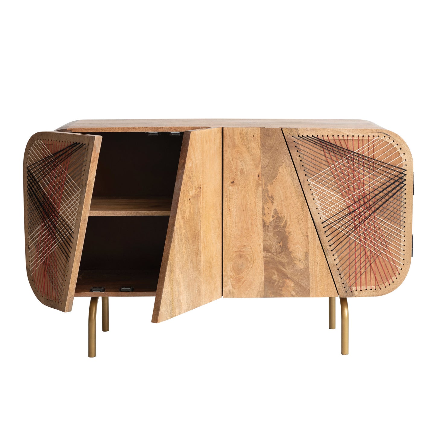 Console Mango Wood with Woven Cotton Rope Design