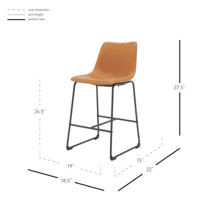 Vesta Counter Stool Faux Leather
