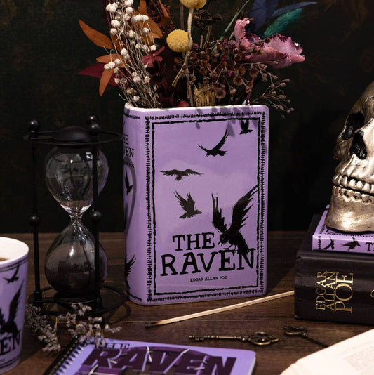 Book Vase Large The Raven Purple