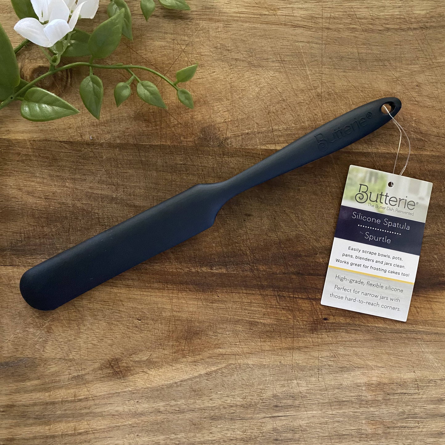 One-Piece Long-Handled Slim Silicone Scraper Spatula