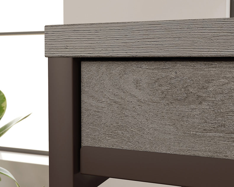 Manhattan Gate Single Pedestal Desk With Drawers Mystic Oak Finish