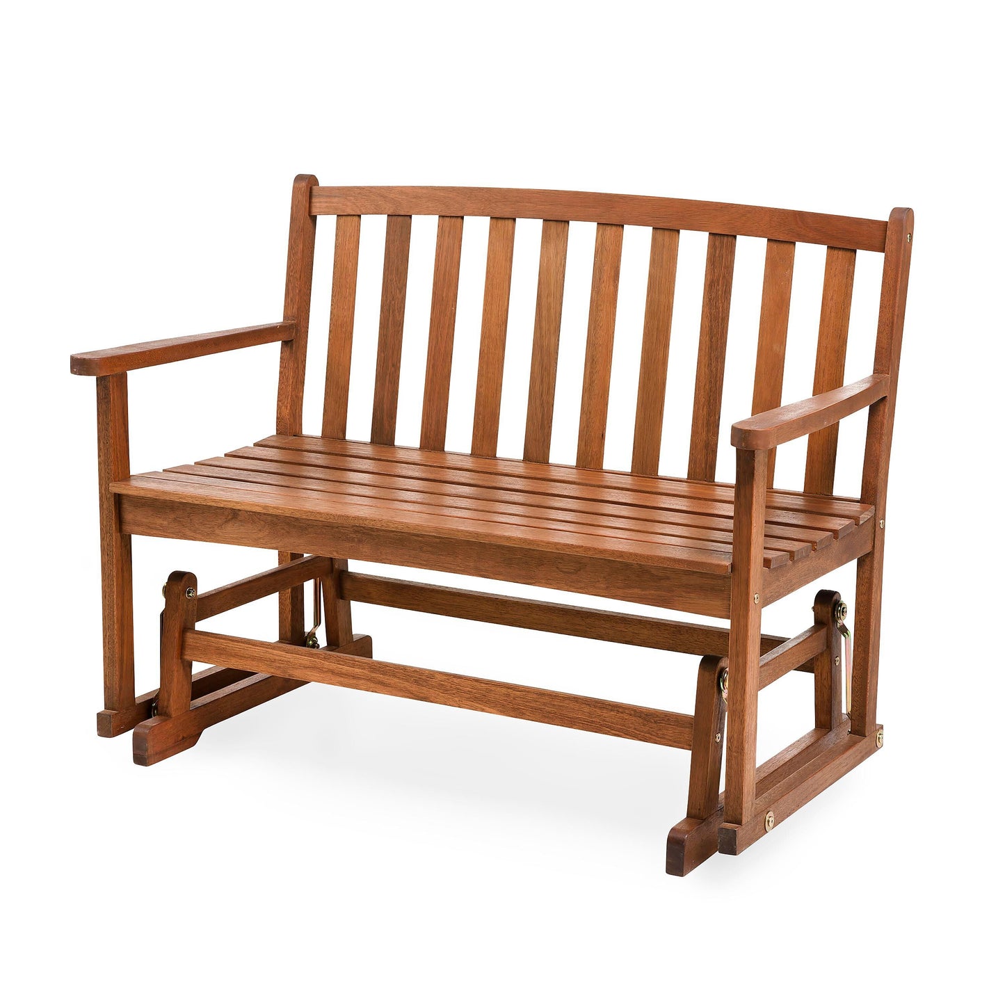 Eucalyptus Wood Love Seat Glider Lancaster Outdoor Furniture Collection Natural