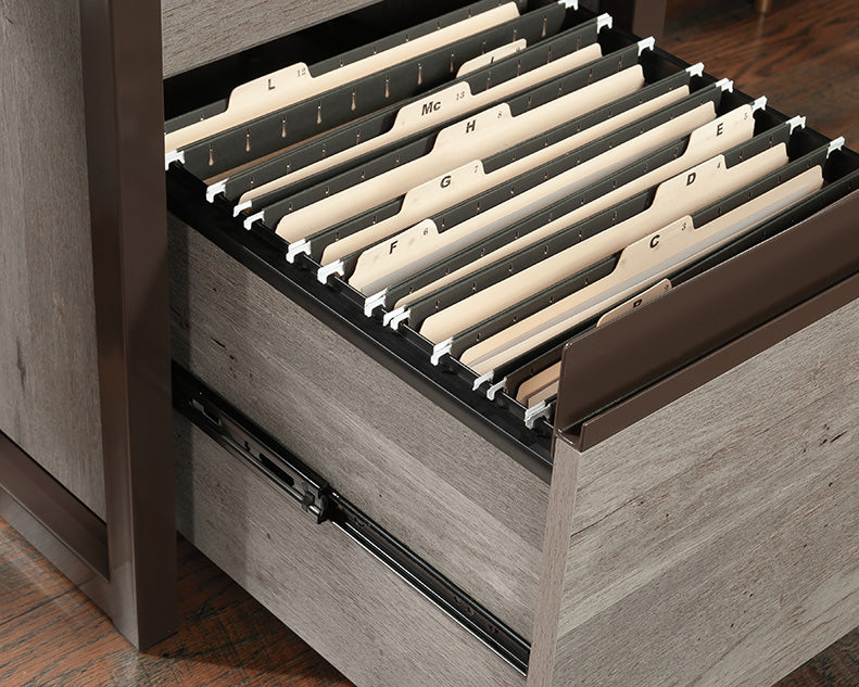 Manhattan Gate Two Shelf Narrow Bookcase in Mystic Oak Finish