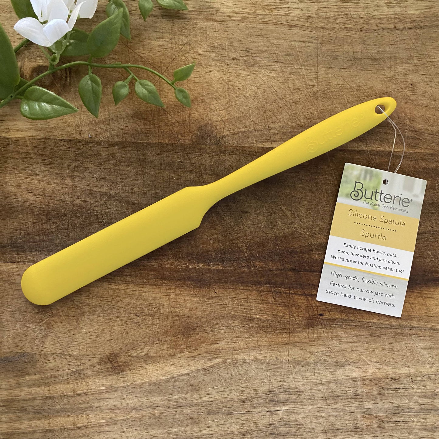 One-Piece Long-Handled Slim Silicone Scraper Spatula