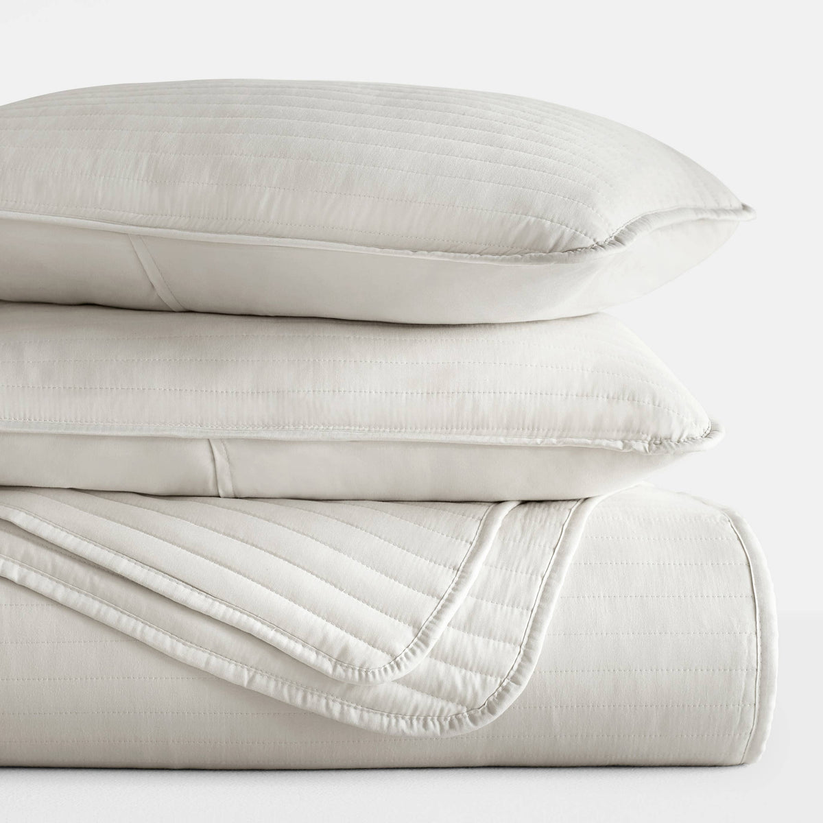 Quilted Coverlet Set Stripe Stitch
