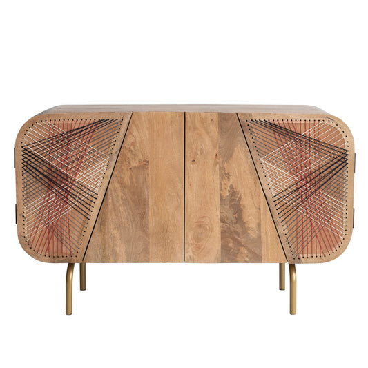 Console Mango Wood with Woven Cotton Rope Design