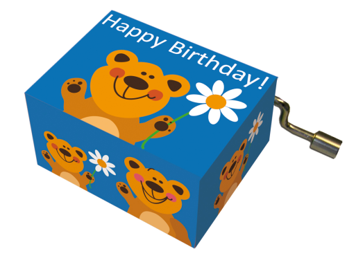 Music Box - Happy Birthday - Bear With Flower