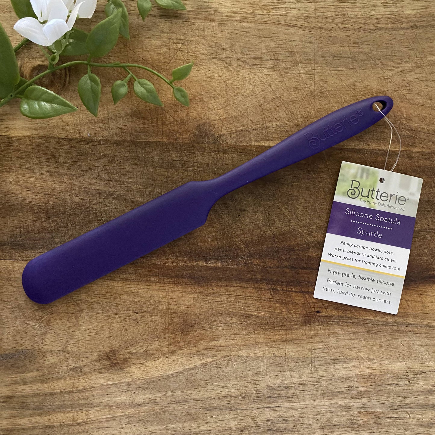 One-Piece Long-Handled Slim Silicone Scraper Spatula