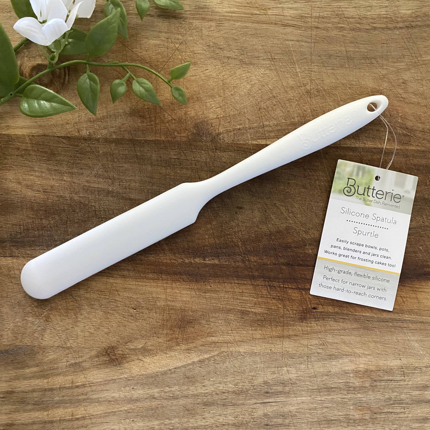 One-Piece Long-Handled Slim Silicone Scraper Spatula