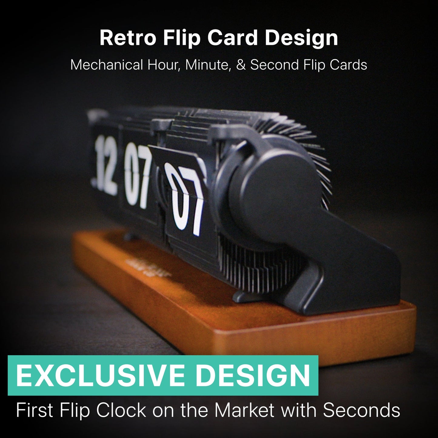 Flip Clock Rollins Mechanical - Black