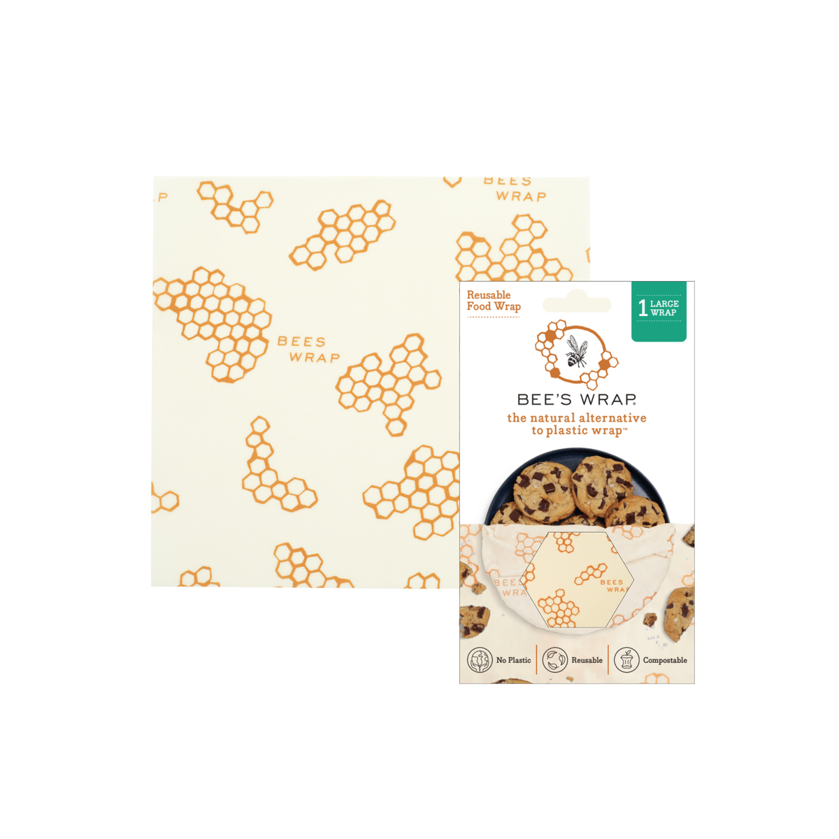 Single Food Wrap (Large) - Honeycomb Print