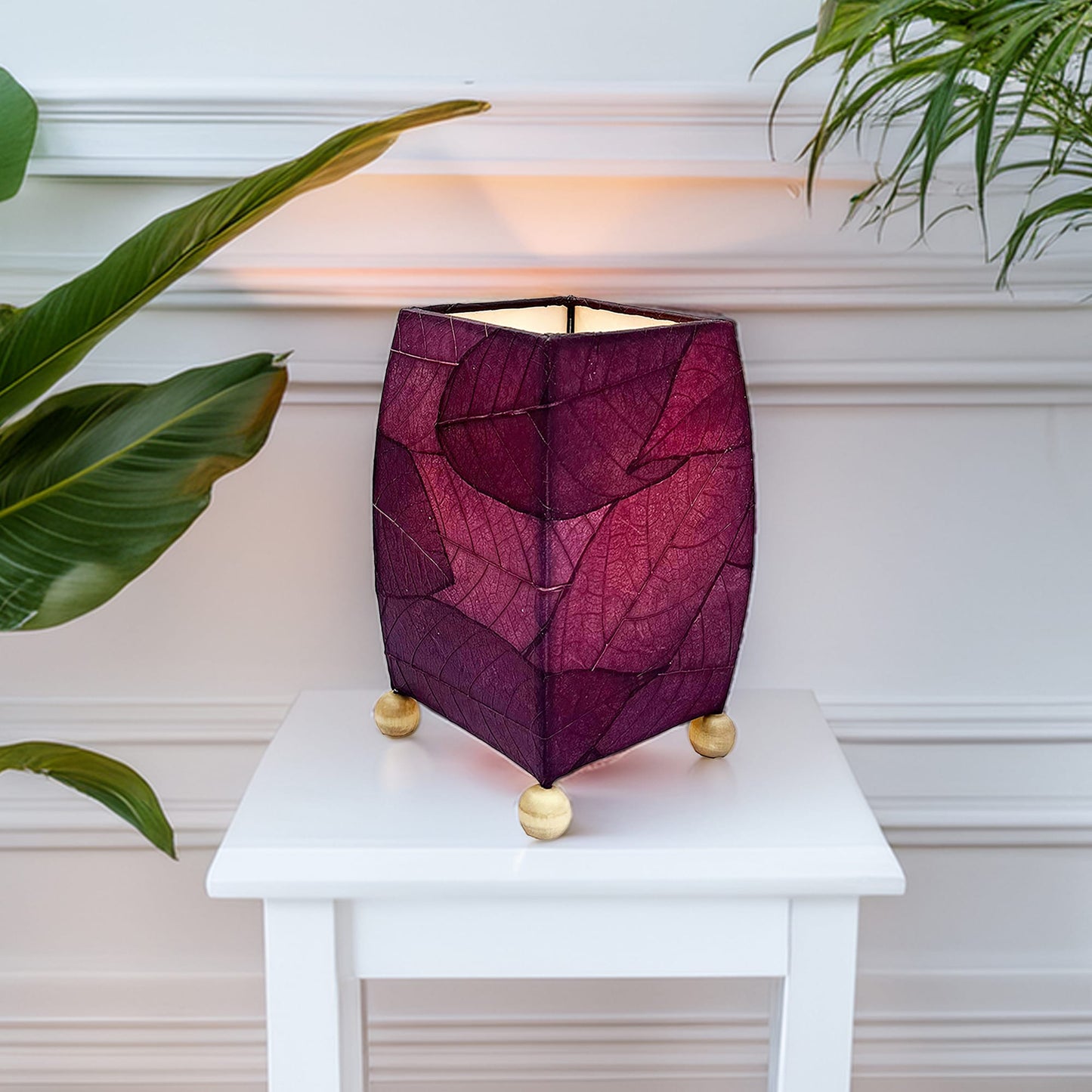 Mini Square Cocoa Leaf Lamp