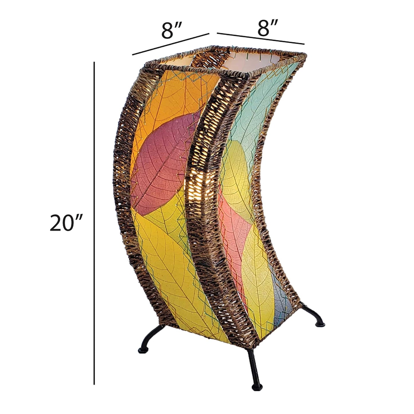 C Shape Cocoa Leaves Table Lamp - Multi Color
