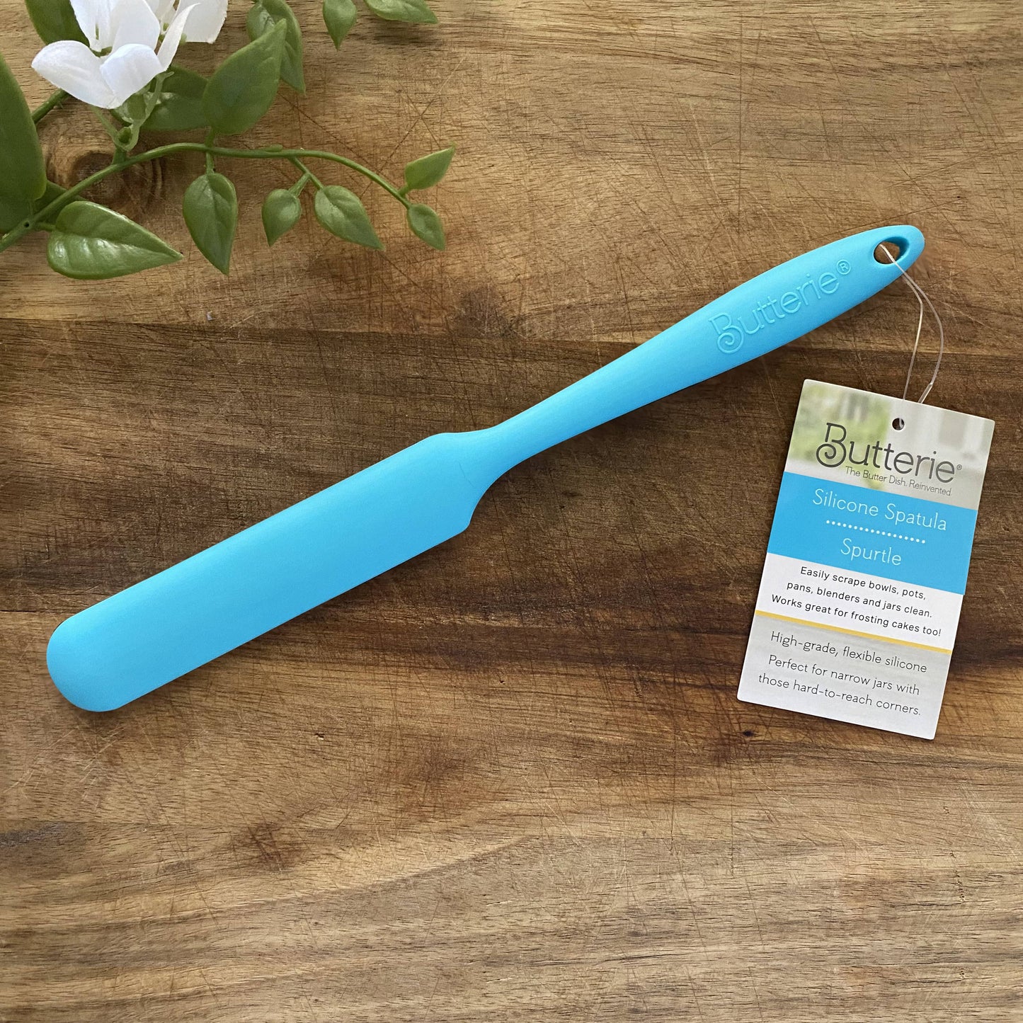 One-Piece Long-Handled Slim Silicone Scraper Spatula
