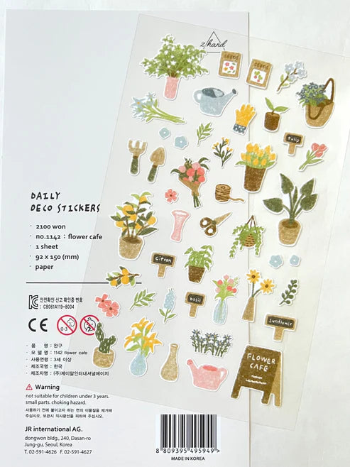 Stickers Flower Cafe