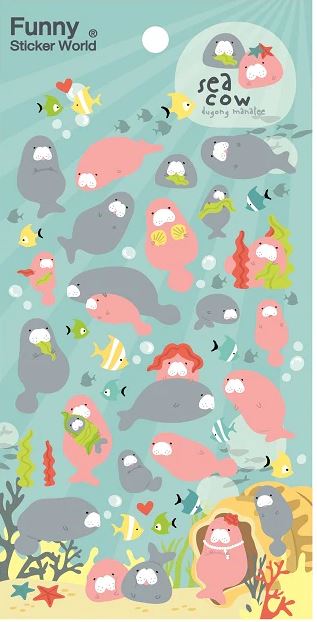 Stickers Manatee Sea Cow Puffy