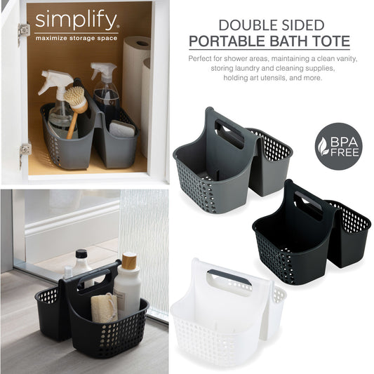 Double Sided Portable Bath Caddy 3asst. Colors (Sold Individually)