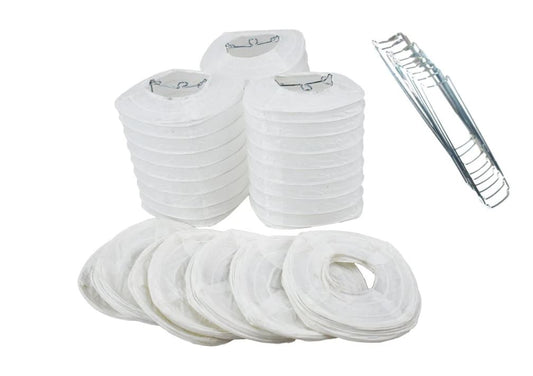 String Lights Paper Lanterns Set of 10 4" Hako (Box Shape) White