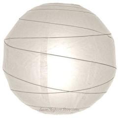 Paper Lantern 16in Irregular Ribbed White