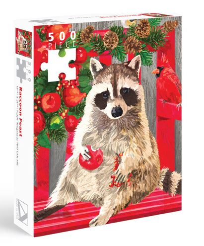 Holiday Puzzle 500 Piece Raccoon Feast