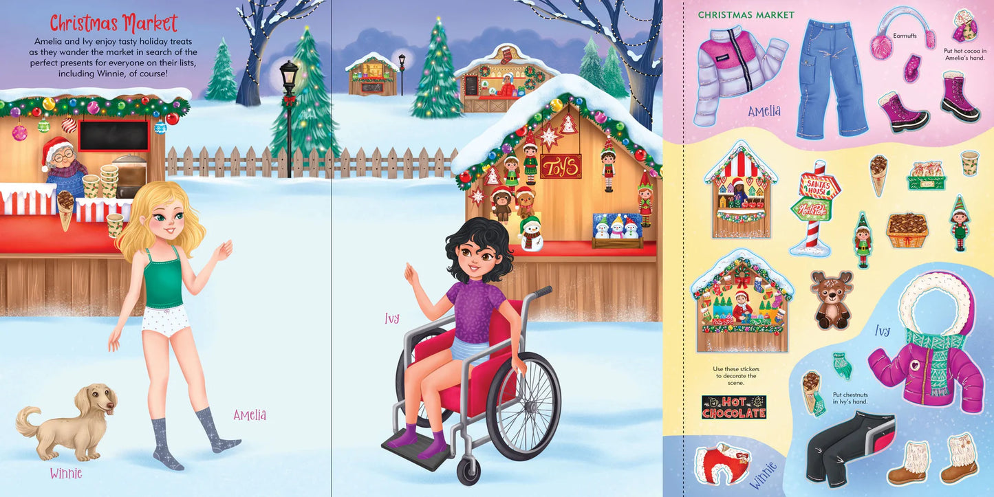 Sticker Doll Dress Up Book Christmas
