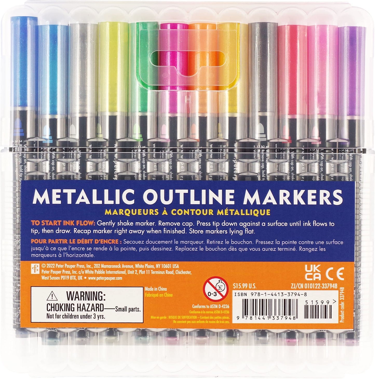 Art Center Markers Metallic Outline 12 Colors