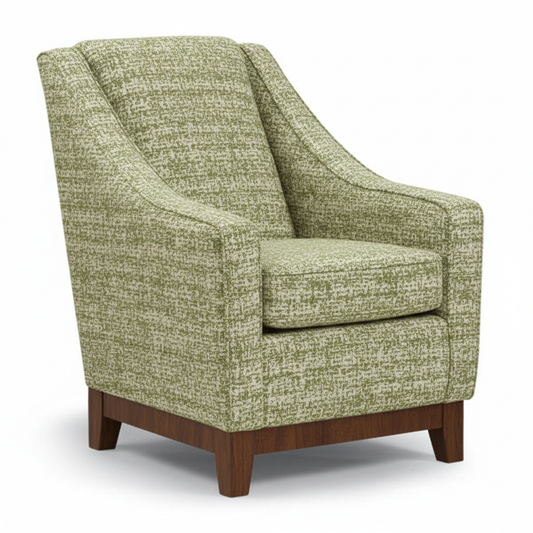 Mariko Accent Chair Leaf Fabric Dark Walnut Base