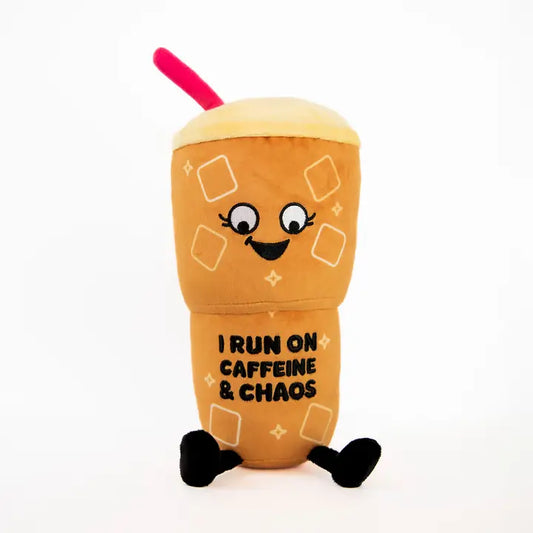 Plush Iced Coffee - I Run on Caffeine and Chaos