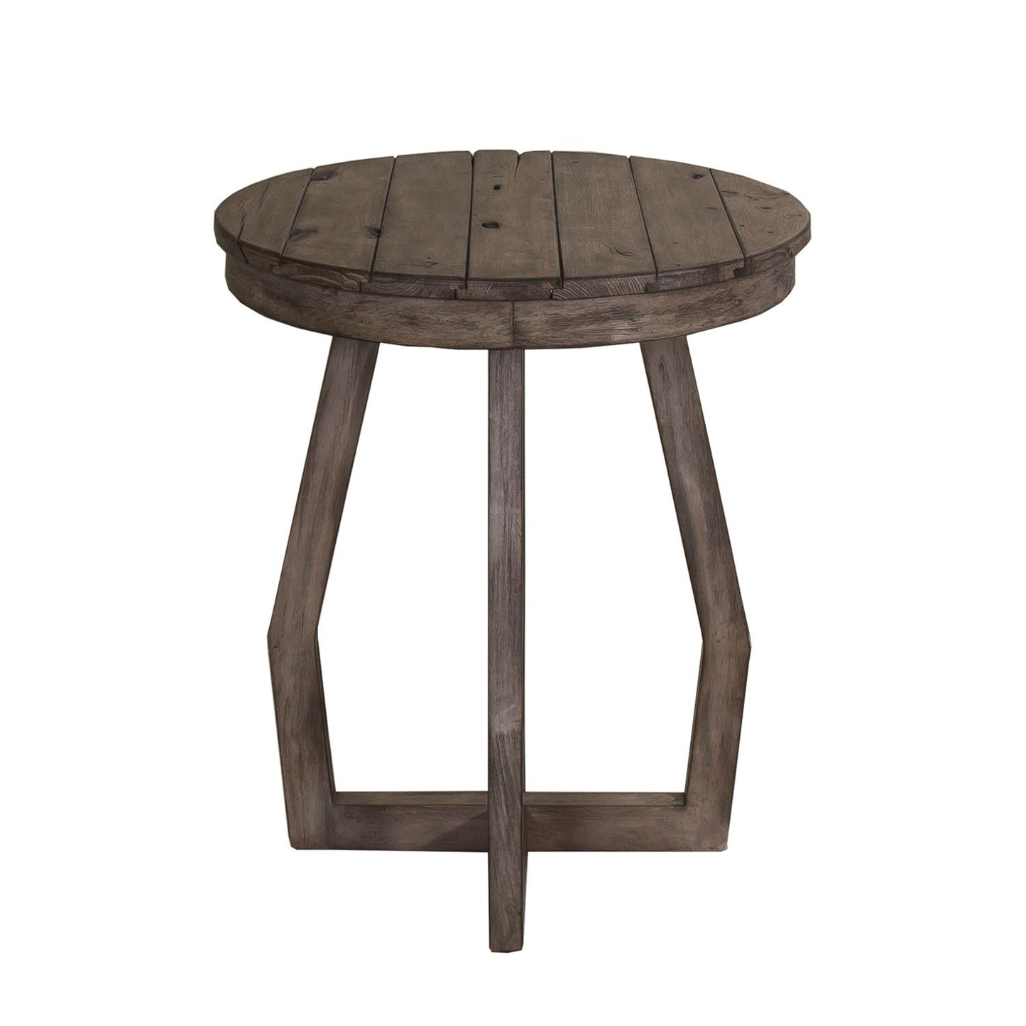 Hayden Way Gray Wash Finish Round Chairside Table Limited Availability