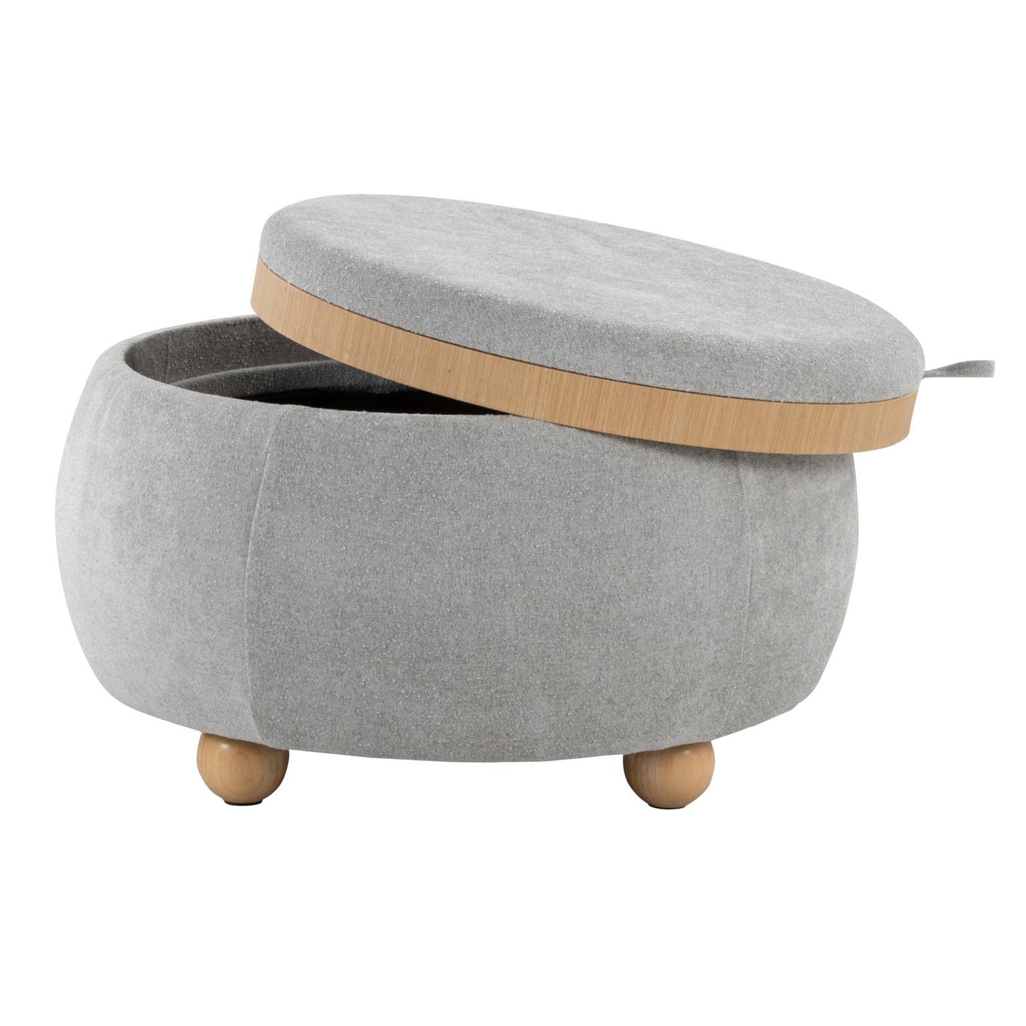 Tray Pouf Contemporary Storage Ottoman with Tray