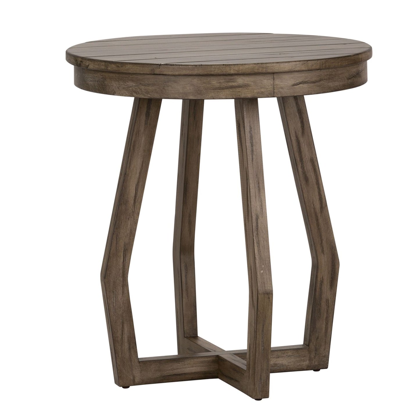 Hayden Way Gray Wash Finish Round Chairside Table Limited Availability