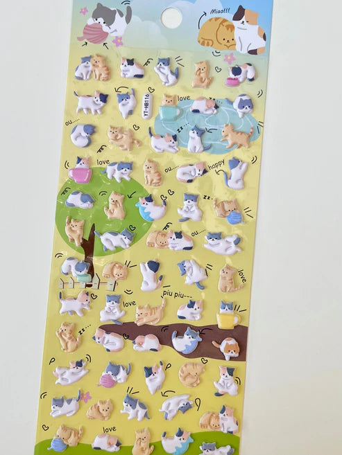 Stickers Puffy Cats