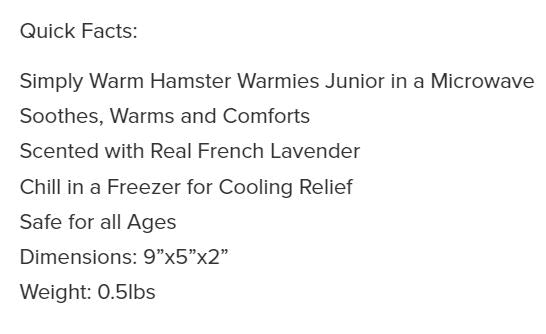 Warmies Junior Hamster