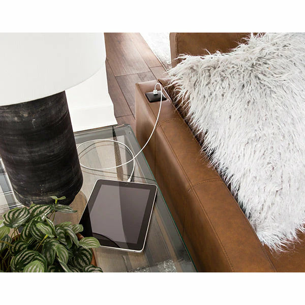 Trafton Sectional Chofa Configuration Rust Leather CH (LAF) + LS (RAF)