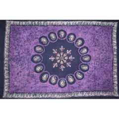 Tapestry Twin Size Multi Batik Purple