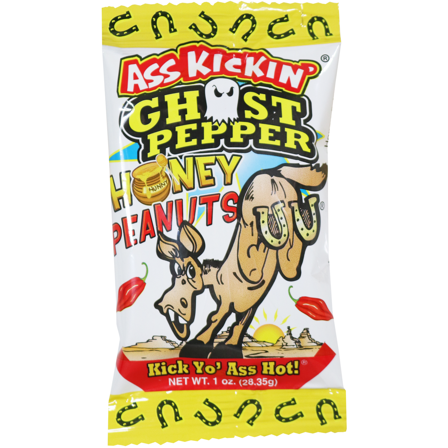 Ass Kickin’ Ghost Pepper Honey Peanuts 1 oz. Bag