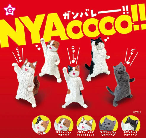 Gashapon Capsule For All Ages Nyaoo Cheer Cats (Sold As An Individual Capsule)