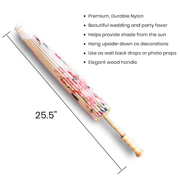 Parasol Nylon 32" Cherry Blossom Pink