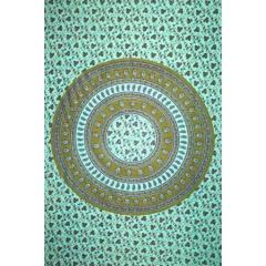 Tapestry Single Size Circle Vine Green