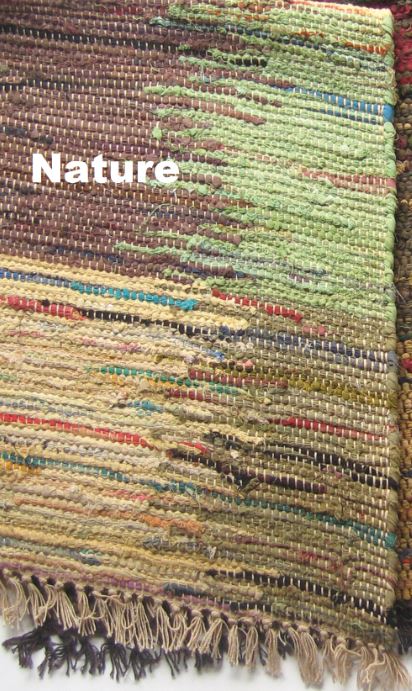 Checkers Rag Rug Cotton Nature 30" x 50"