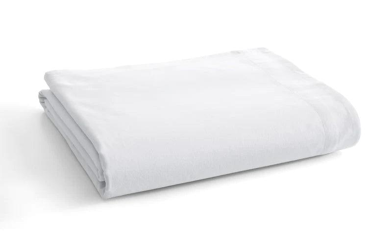 Percale Flat Sheet Queen Size White