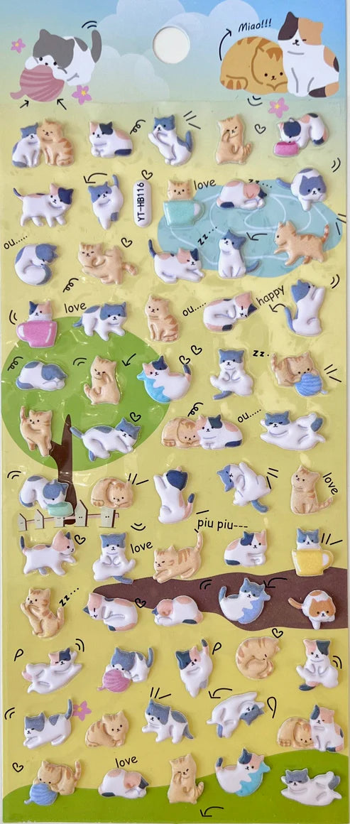 Stickers Puffy Cats