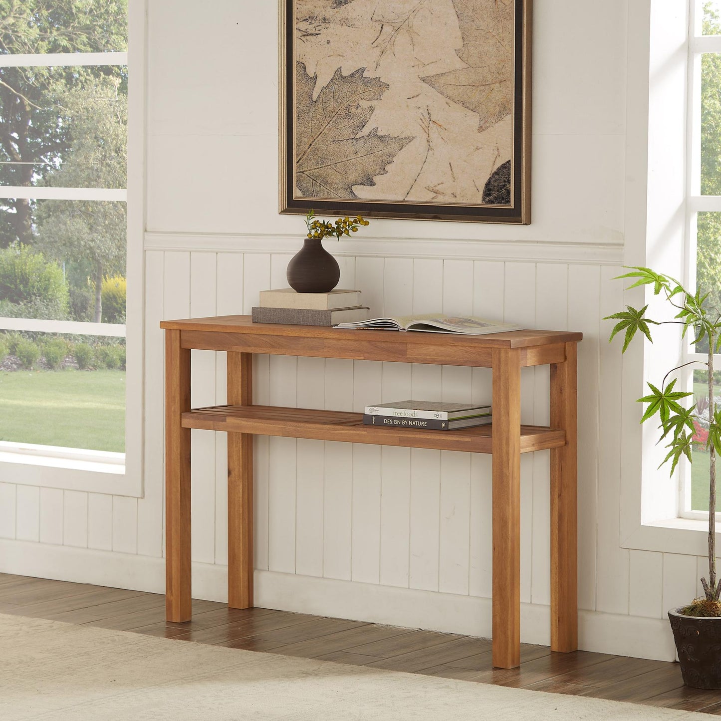 Tiburon Console With Shelf Amber