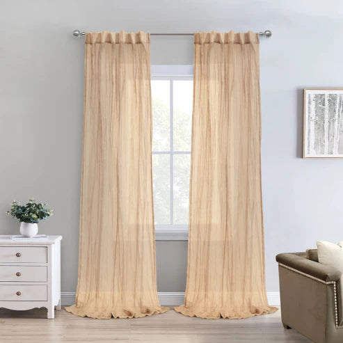 Nathan Window Panel Light Filtering Faux Linen with Chenille Stripes 52" x 63"