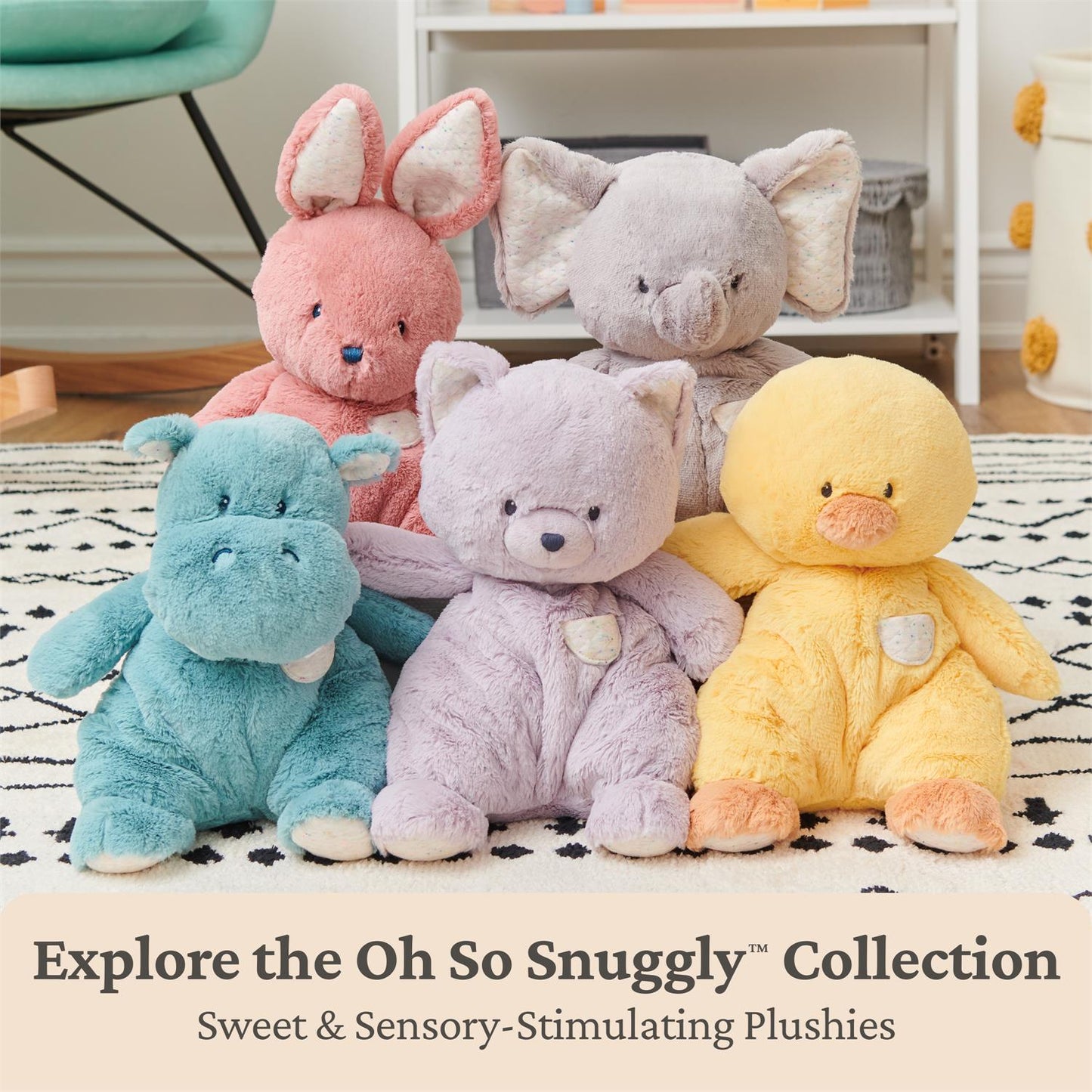 Plush Oh So Snuggly Bunny Pink 12.5"