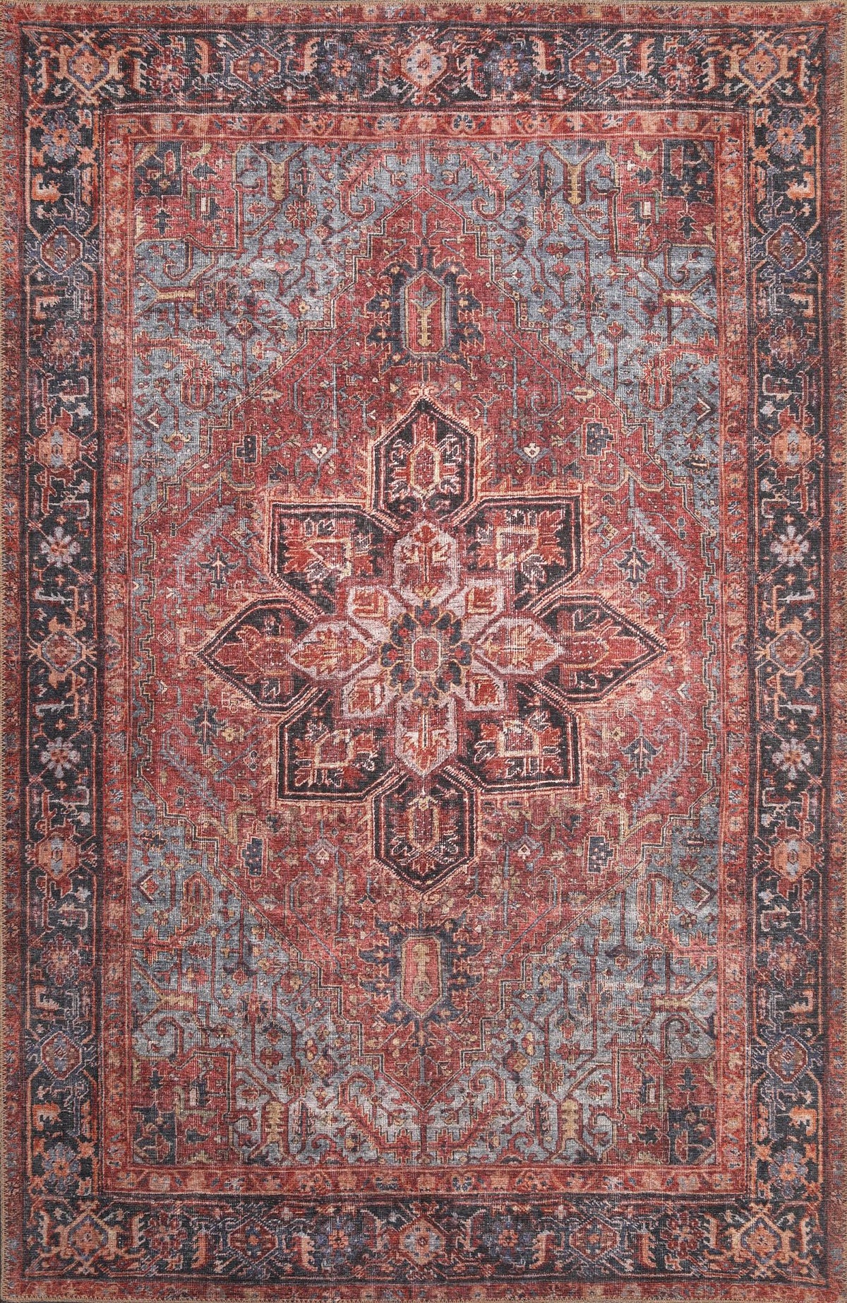 London Grey Lauren Washable Rug 3'9" x 5'6"