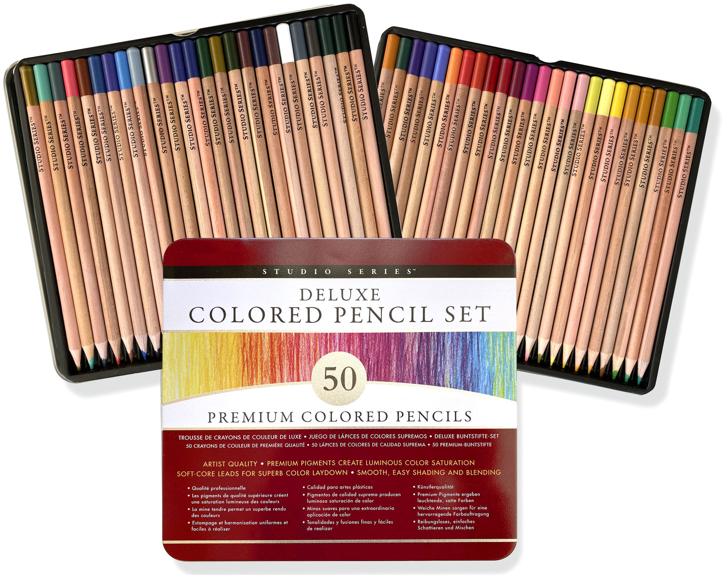 Art Center Colored Pencil Set 50 Piece in Storage Tin