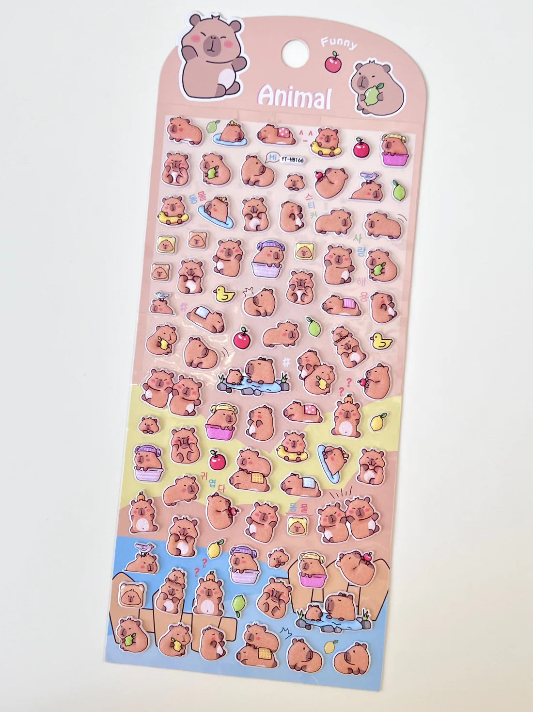 Stickers Puffy Capybara Fruit & Duckies